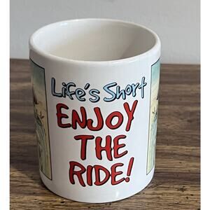 Gary Patterson Coffee Cup Lifes Short ENJOY THE RIDE Boulder Colorado FISH Comic